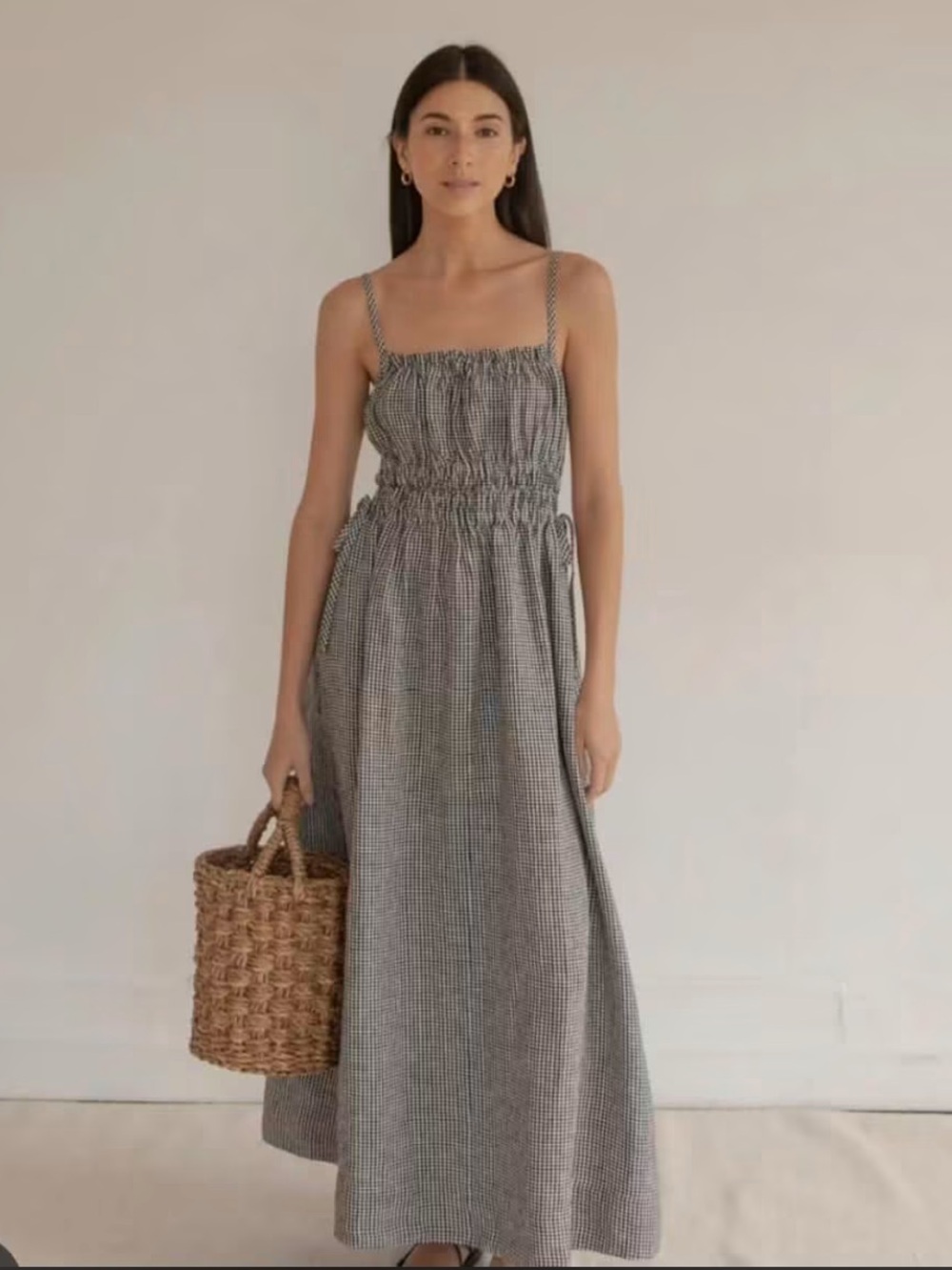 Gillian Stevens Evelyn Dress in Noir Gingham, Size 1